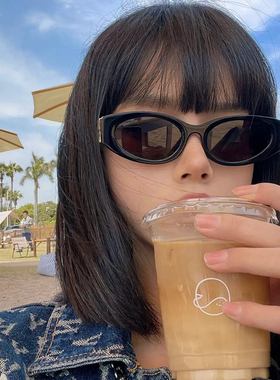 防紫外线复古黑色猫眼墨镜韩版女