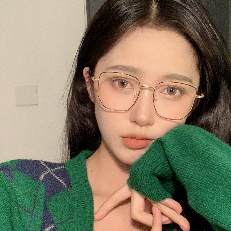 大脸显瘦多边形近视网红款眼镜框