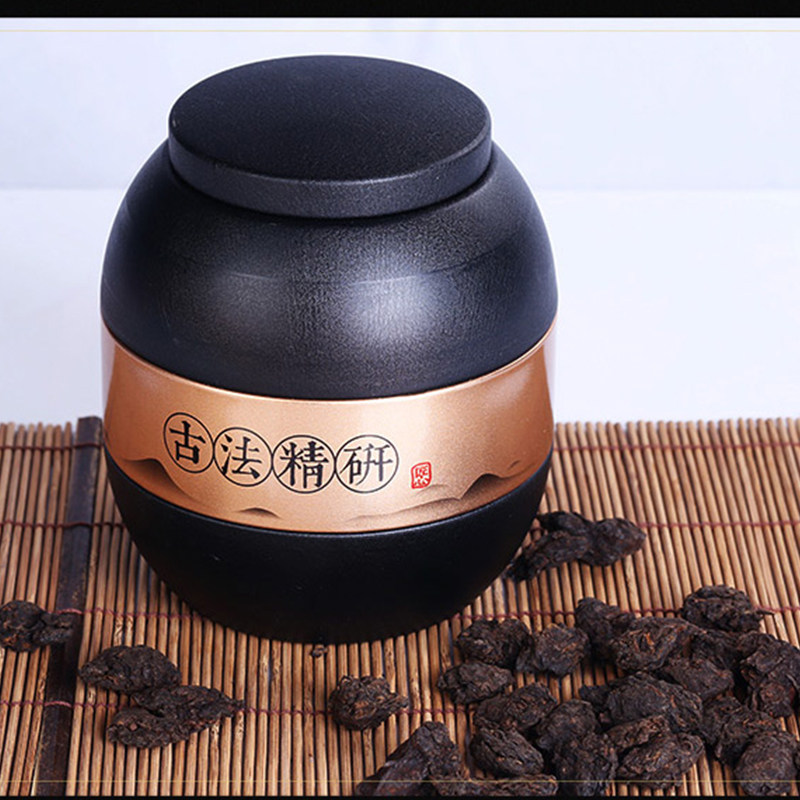正沁2018年老茶头普洱茶熟茶500g罐装易武料普洱熟茶散茶4年陈化
