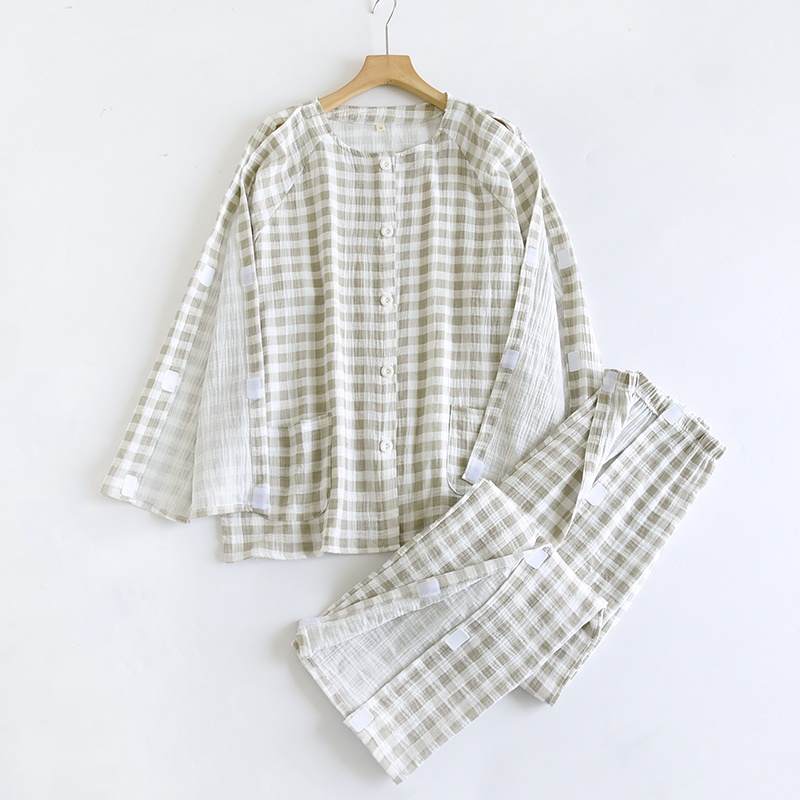 男款纯棉纱布薄款透气护理服