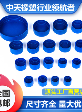 PE塑料管帽堵头塑料盖内螺纹钢管帽管子封头盖帽圆形防尘护套管盖
