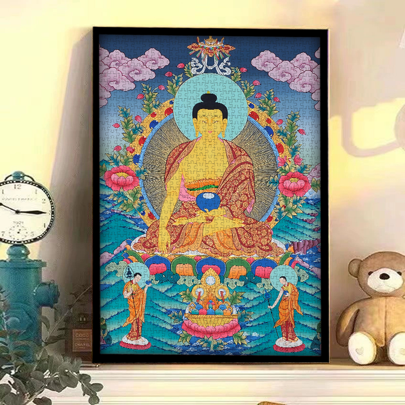 唐卡定制拼图带框儿童益智1000片500玩具大成年人版解压礼物300块