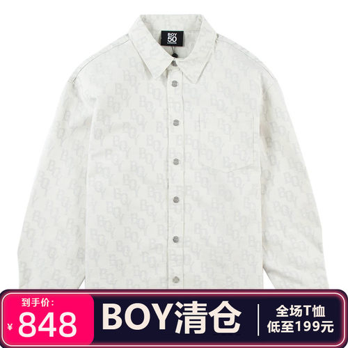 BOY LONDON专柜正品外套黑色男女牛仔梭织长袖衬衫B261N4800103