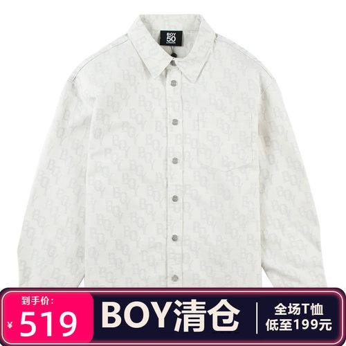 BOY LONDON专柜正品外套黑色男女牛仔梭织长袖衬衫B261N4800103
