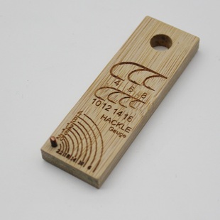 竹木蓑毛尺木质羽毛尺子量蓑羽用飞蝇绑钩工具