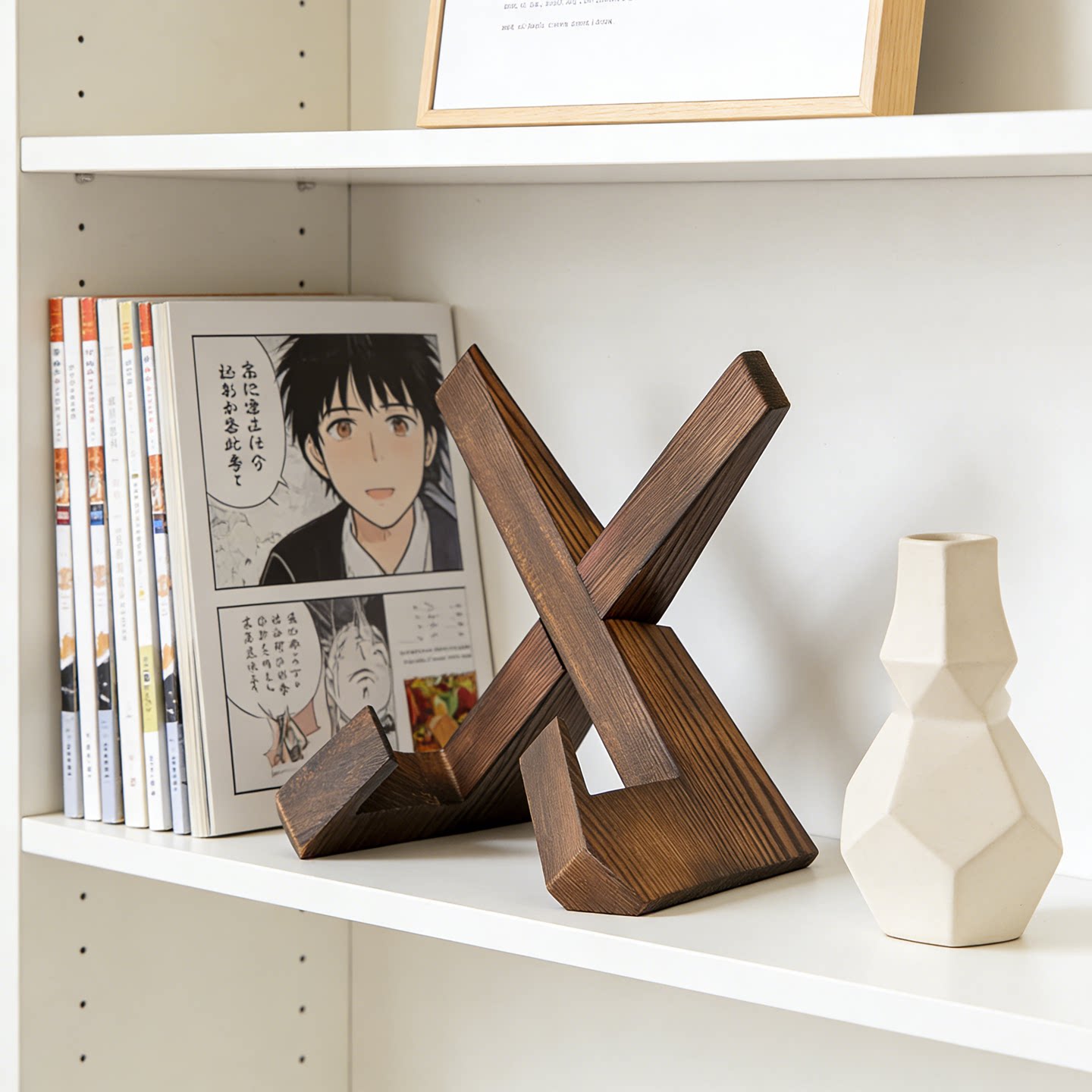 木支架茶饼相框折叠碟子架烹饪菜谱架诵经架乐客厅售楼处整理照片