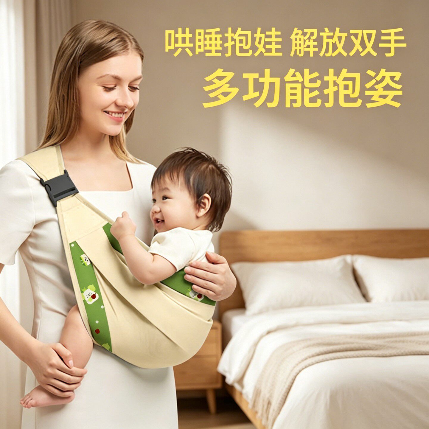 抱娃0一1岁0-6外出行哄睡前抱式婴儿出门新生儿省力背孩子绑带