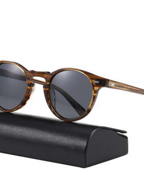 欧美墨镜偏光复古女圆形