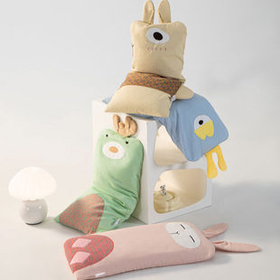 全棉卡通纯荞麦壳枕头儿童护颈枕头6岁以上四季通用幼儿园可拆洗