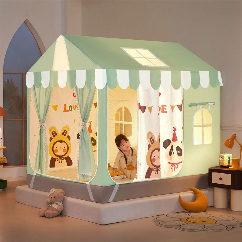 儿童蚊帐2025新款家用卧室宝宝婴儿全底防摔遮光床上帐篷蒙古包
