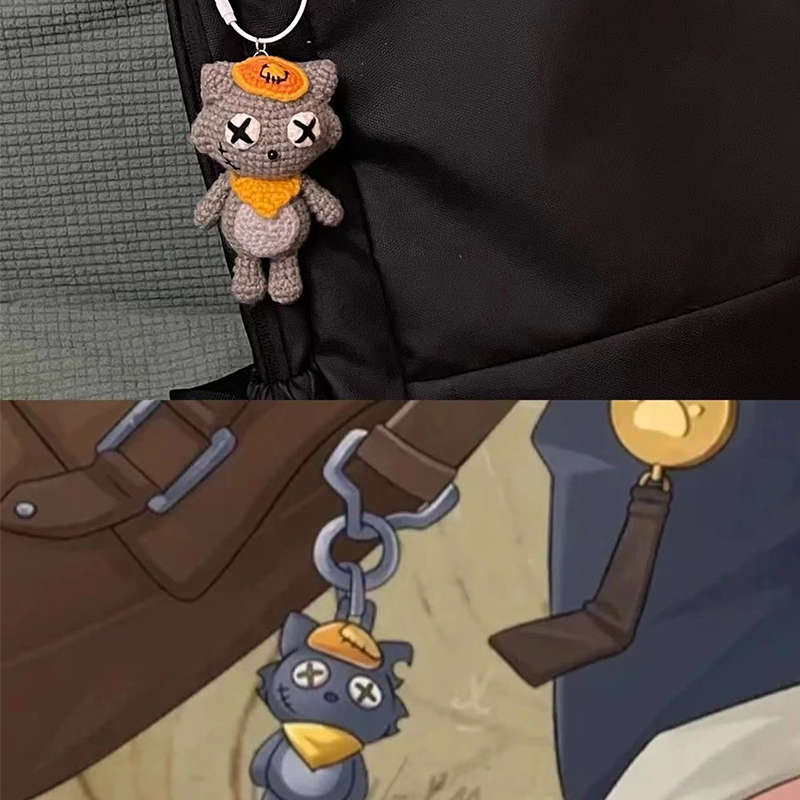 毛线编织灰太狼钥匙扣挂件