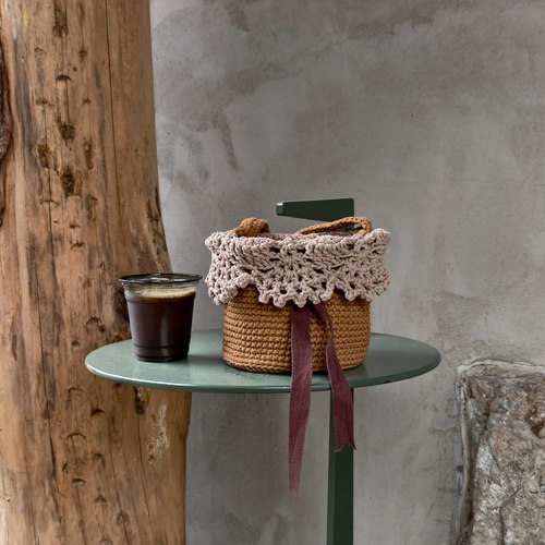 蕾丝小篮子手工钩针编织diy礼物