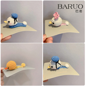 赵露思同款 小黄鸭手工编织发卡发圈diy材料包勾线毛线水滴夹发夹