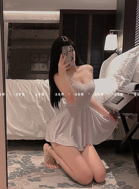 性感睡衣女诱惑吊带超短裙床上大码胖MM睡裙夜衣火辣冰丝纯欲可爱