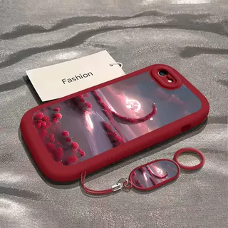 适用苹果SE4手机壳iphoneSE4保护套新款硅胶镜头全包创意个性防摔套花海月亮男女同款时尚手机软外壳挂绳潮流