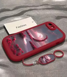 适用苹果SE4手机壳iphoneSE4保护套新款硅胶镜头全包创意个性防摔套花海月亮男女同款时尚手机软外壳挂绳潮流