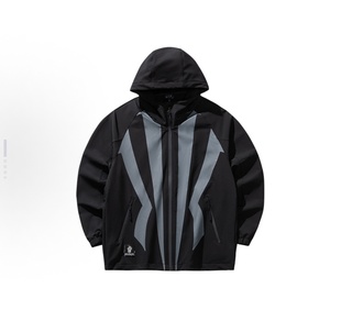 ANTA SNEAKERVERSE 欧文连帽外套 男女同款  基础黑172531601R-2