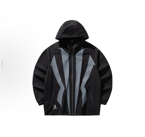 ANTA SNEAKERVERSE 欧文连帽外套 男女同款  基础黑172531601R-2