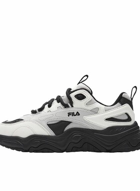 FILA斐乐 Collina 轻便增高 低帮老爹鞋 女款白灰色F12W612135FAS