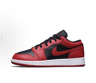 Jordan Air Jordan 1 Low 合成革  低帮 篮球鞋 黑红553560-606
