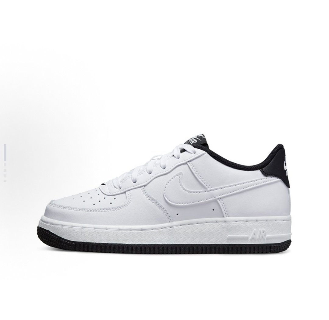 Nike Air Force 1 ESS 皮革  耐磨 低帮 儿童板鞋 白黑DV1331-100,运动鞋new,运动休闲鞋,淘宝优惠券,粉丝福利购,淘宝优惠卷