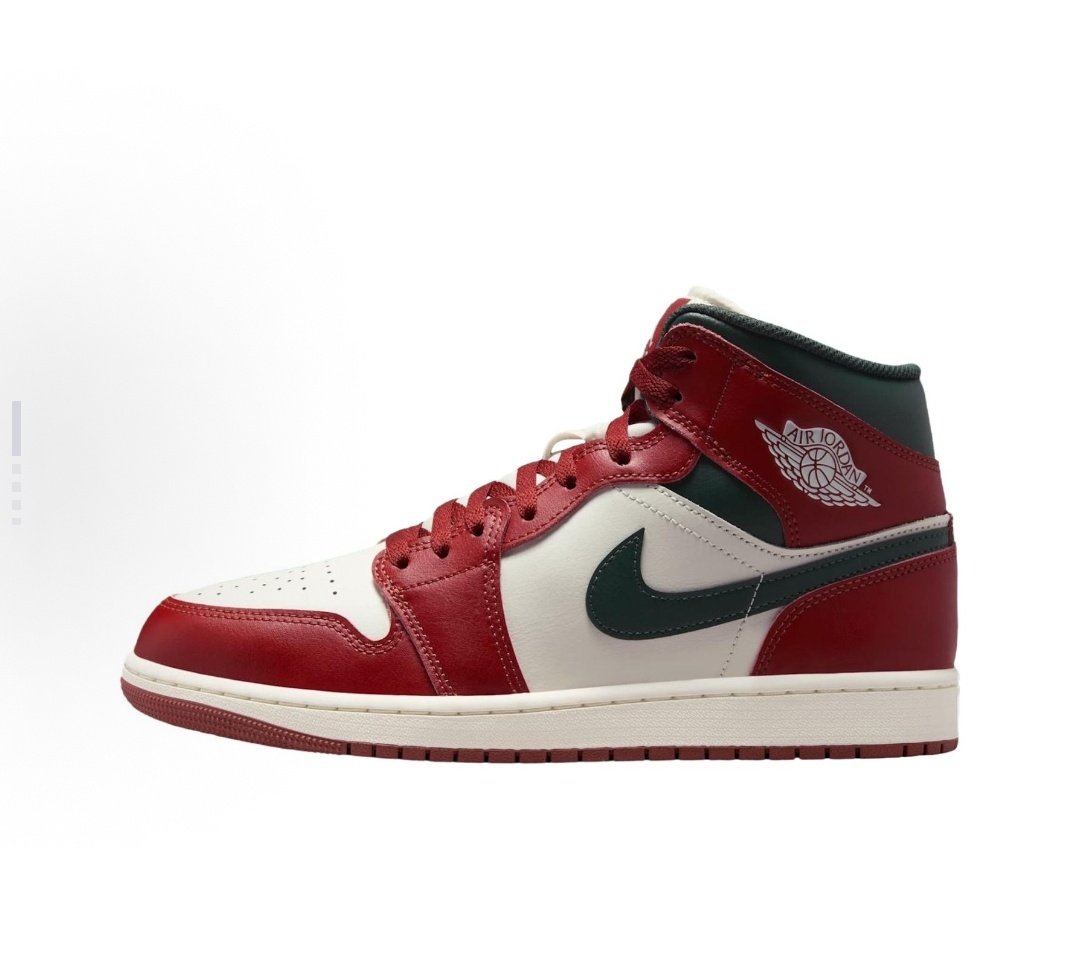 Jordan Air Jordan 1  中帮 复古篮球鞋 男女同款 红白DQ8426-105