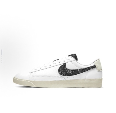 Nike Blazer SE 织物合成革 耐磨 低帮 板鞋 女款 白黑DA4934-100