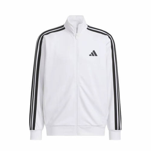 adidas 双面针织舒适条纹夹克外套 男款 白色JV6979