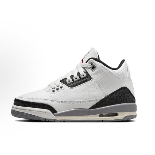 Jordan Air Jordan 3 皮革 耐磨 中帮 儿童篮球鞋 白色DM0967-106