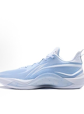 LiNing李宁 舒适 防滑耐磨 低帮 篮球鞋 男款 白蓝色ABPU001-3