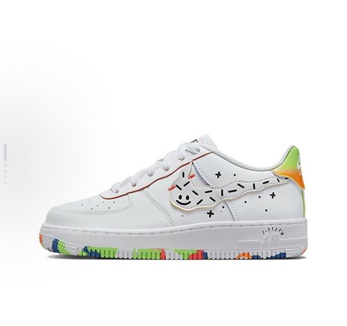 Nike Air Force 1 LV8 皮革耐磨透气 低帮 儿童板鞋 白DV1366-111