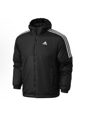 adidas ESSENTIALS Ess Ins Ho Jkt 运动连帽夹克 男款黑色GH4601