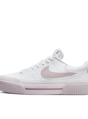 Nike Court Legacy Lift 舒适 板鞋 女款 白粉色DM7590-105