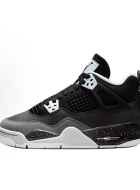 Jordan Air Jordan 4 Retro防滑 高帮 儿童篮球鞋 黑色FQ8213-002