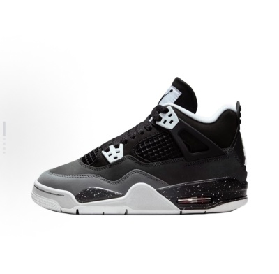 Jordan Air Jordan 4 Retro防滑 高帮 儿童篮球鞋 黑色FQ8213-002
