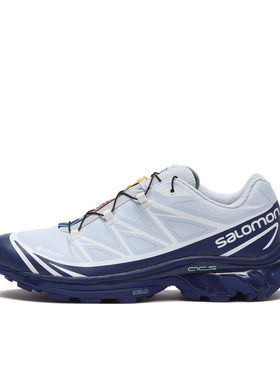 【王一博同款】Salomon/萨洛蒙 XT-6 跑鞋 浅灰/蓝色L47291900