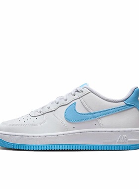 Nike 合成革 舒适百搭 减震耐磨 低帮 儿童板鞋 白蓝FV5948-107