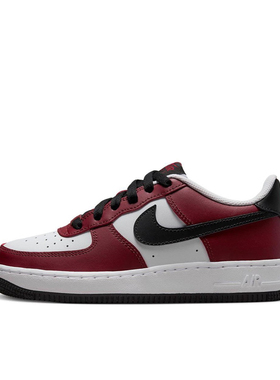 Nike Air Force 1 Team Red 皮革 耐磨 低帮儿童白红色FD0300-600