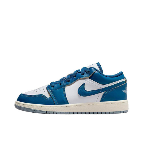 Jordan Air Jordan 1 低帮 儿童篮球鞋 白蓝 青少年 FN9137-141