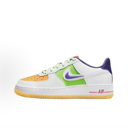 NikeAir Force 1 Lv8 百搭GS 低帮 板鞋白橙绿紫色男女FD1035-100