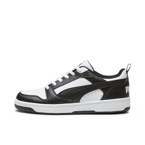 PUMA Rebound v6 织物人造革 防滑透气  男女同款 白黑 392328-01