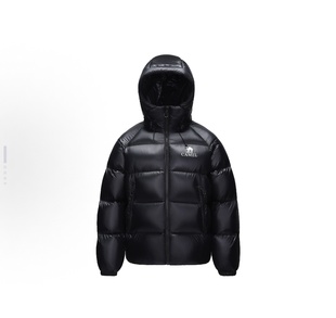 CAMEL骆驼 黑钻系列5水绒面包宽松短款羽绒服 男女同款A35WR07006