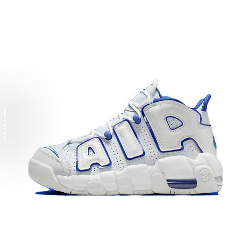 Nike Air More Uptempo 舒适 减震 中帮 白蓝 青少年 FN4857-100
