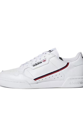 adidas originals Continental 80 条纹 低帮男女同款 白色G27706