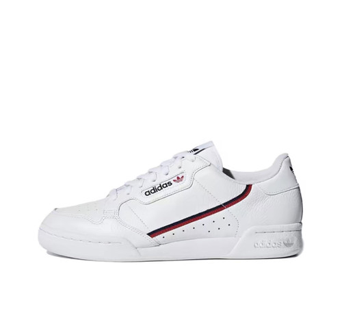 adidas originals Continental 80 条纹 低帮男女同款 白色G27706