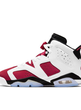 Jordan Air Jordan 6 胭脂 耐磨 高帮 儿童篮球鞋 白红384665-106