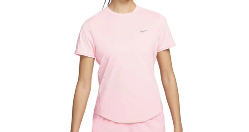 Nike  Swoosh  圆领速干休闲短袖  健身衣  女款  粉色HM9699-607