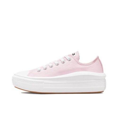 Converse All Star 耐磨轻便增高 低帮 帆布鞋女款 粉白色571579C