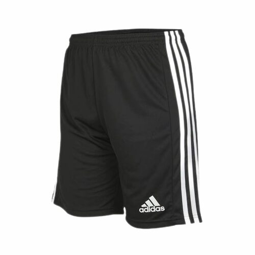 adidas 美式Logo松条纹足球运动直筒短裤 男女同款GN5767