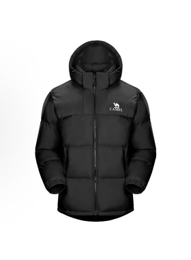 CAMEL骆驼暖绒系列黑钻3.0 可拆防风帽羽绒服 男女同款A13CAPN110